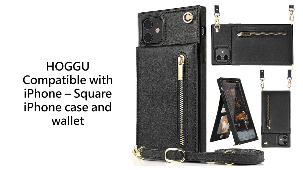 HOGGU Compatible with iPhone – Square iPhone case and wallet