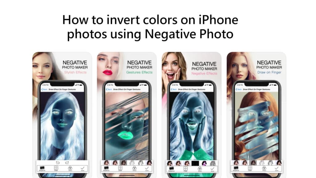 How to invert colors on iPhone photos using Negative Photo Maker app