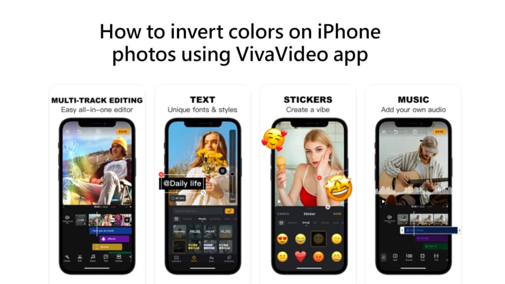 How to invert colors on iPhone photos using VivaVideo app