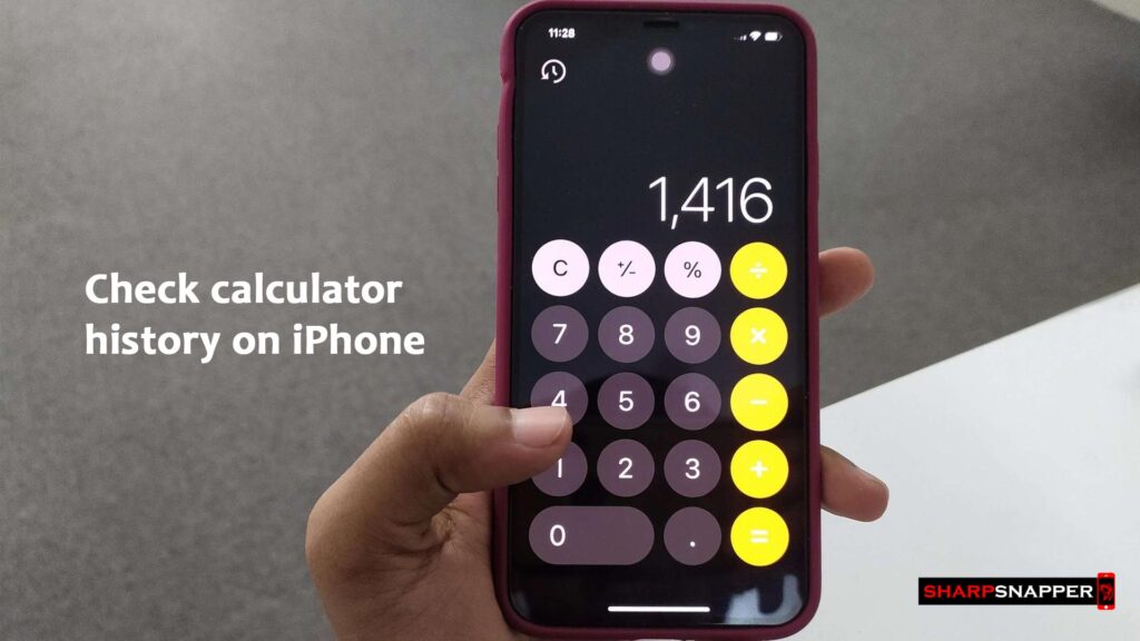 Checking calculator history on iPhone
