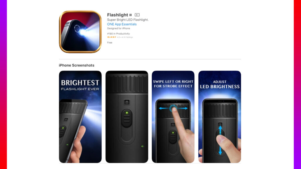 Flashlight ¤ app for iPhone