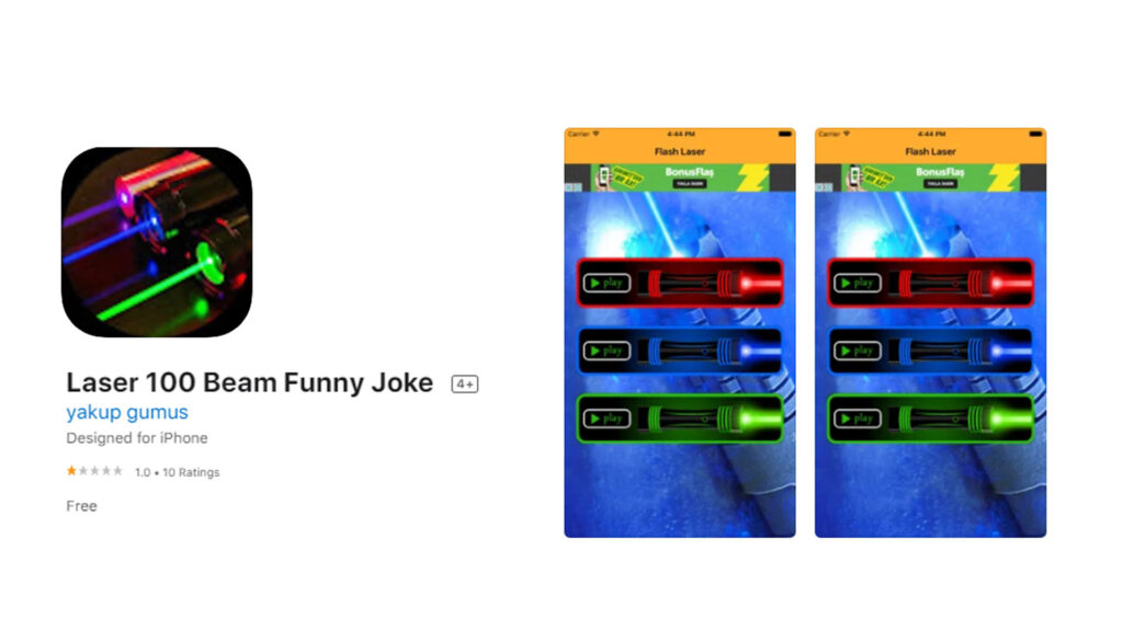 Laser 100 Beam Funny Joke App