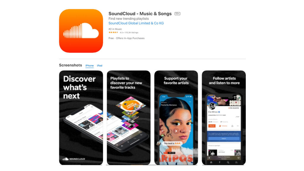 SoundCloud app for iPhone