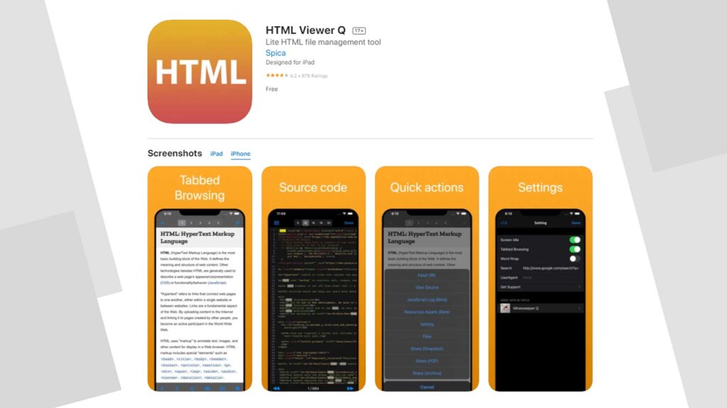 How to open HTML file on iPhone using the HTML Viewer Q app