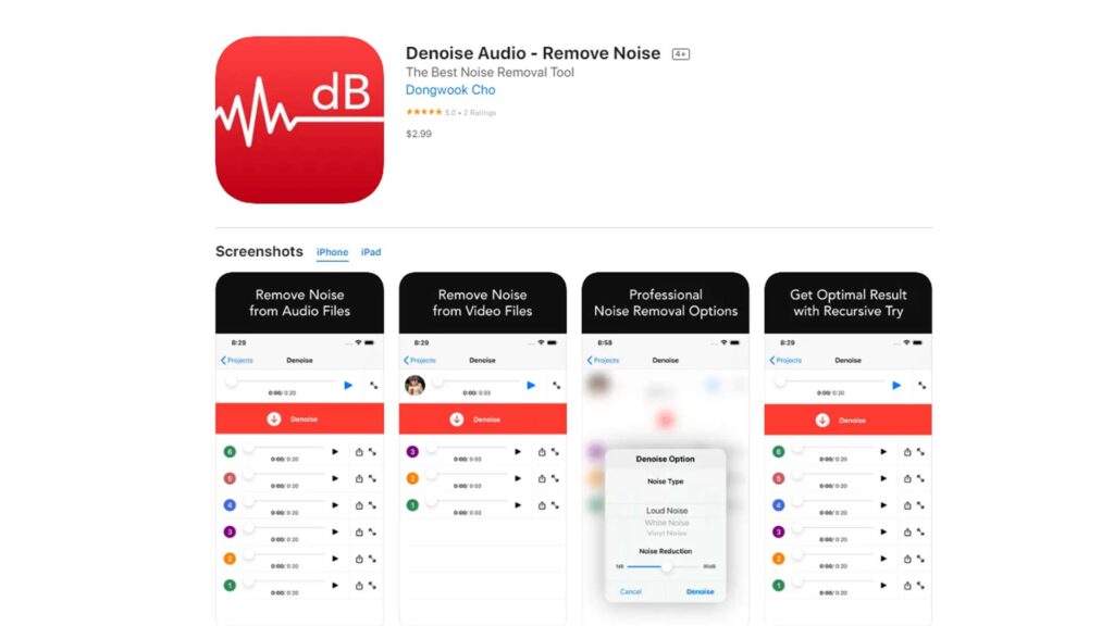 Denoise Audio - Remove Noise app for iPhone