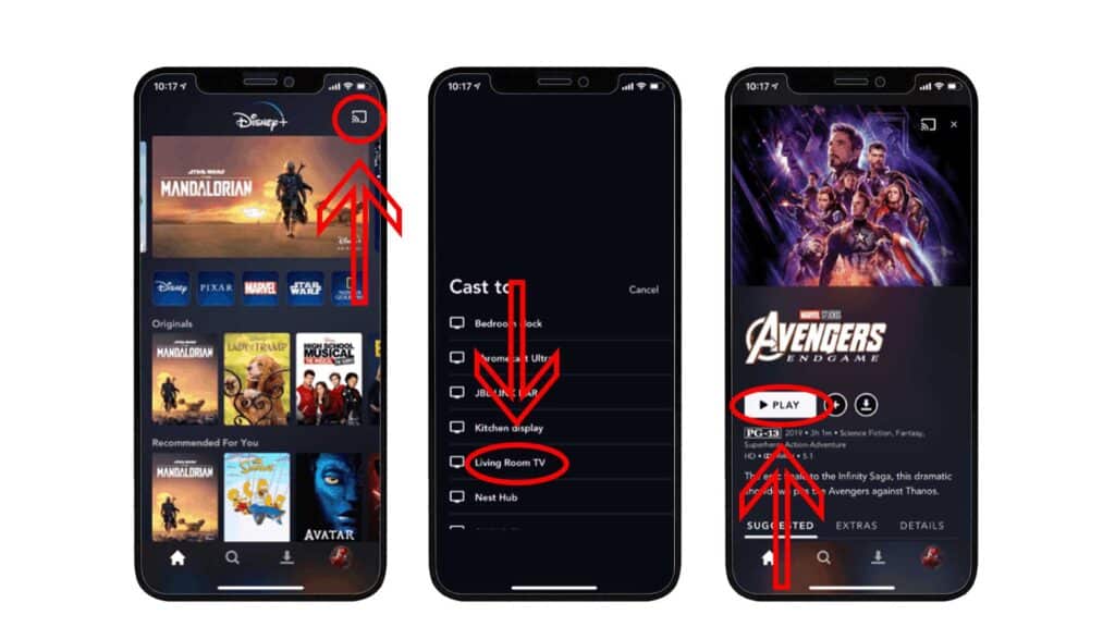 How to chromecast Disney Plus from iPhone