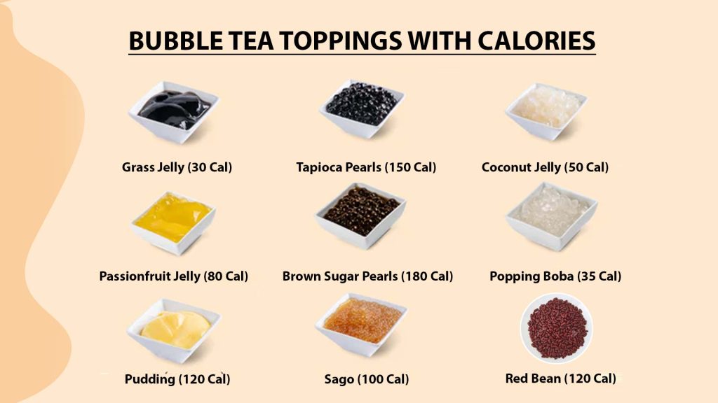 BUBBLE TEA TOPPINGS WITH CALORIES